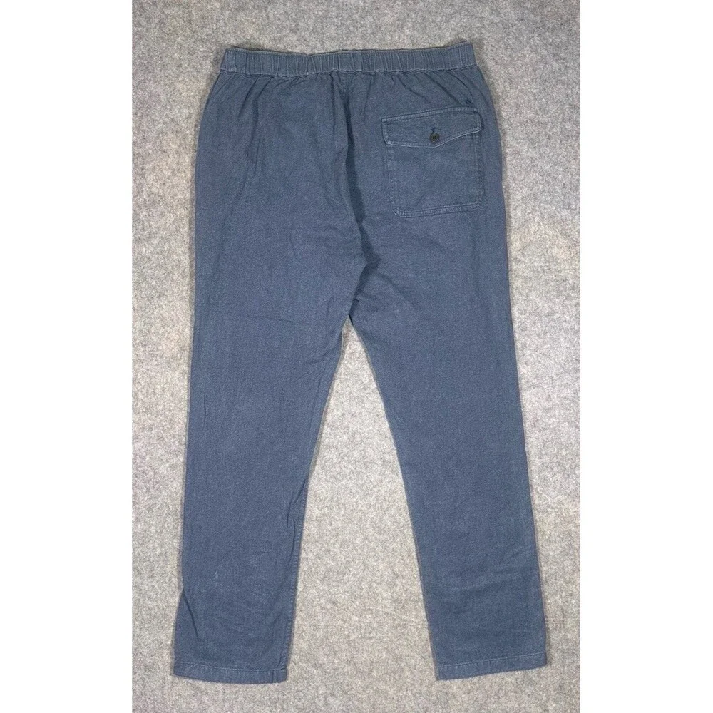 Outerknown Verano Beach Pants Men’s L Blue Gray Lounge Drawstring Casual Stretch
